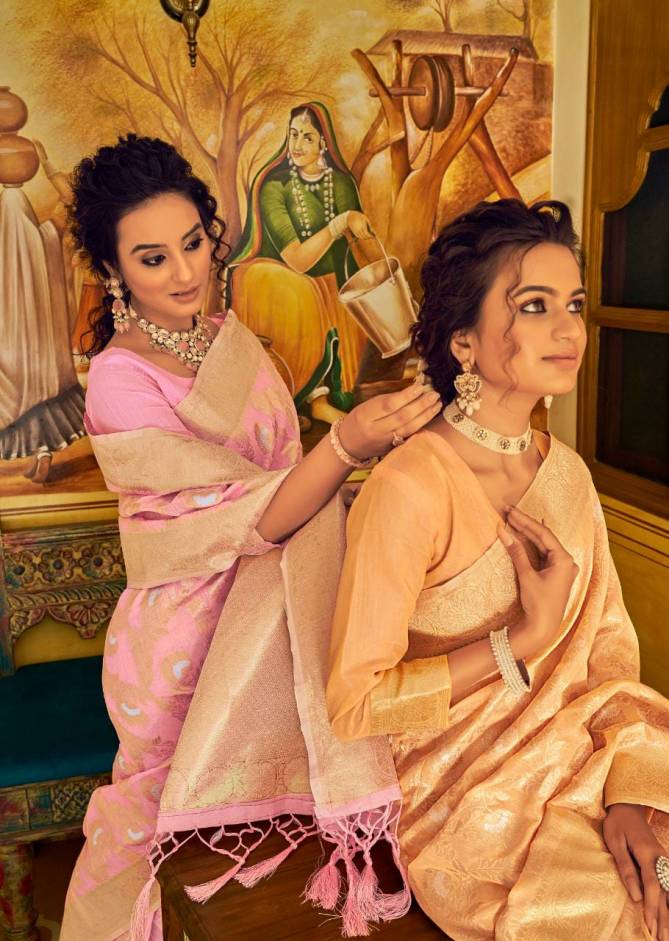 Rajpath Aksaya Silk Heavy Festive Wear Linen Weaving Designer Saree Collection